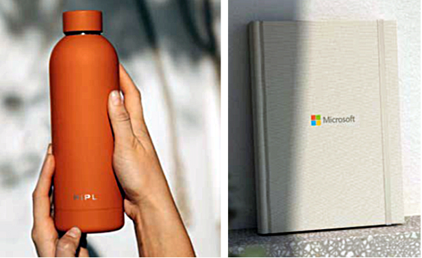 bottle and notebook