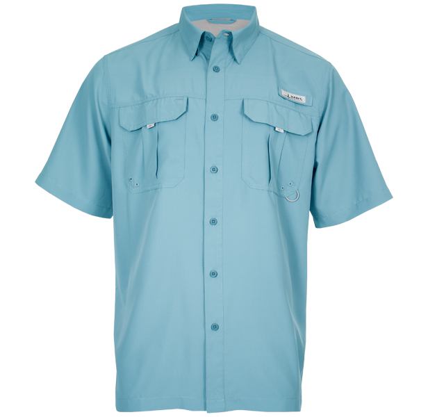 men's short-sleeve button-down shirt, light blue