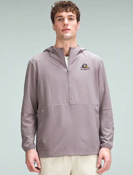 man modeling Lululemon anorak jacket