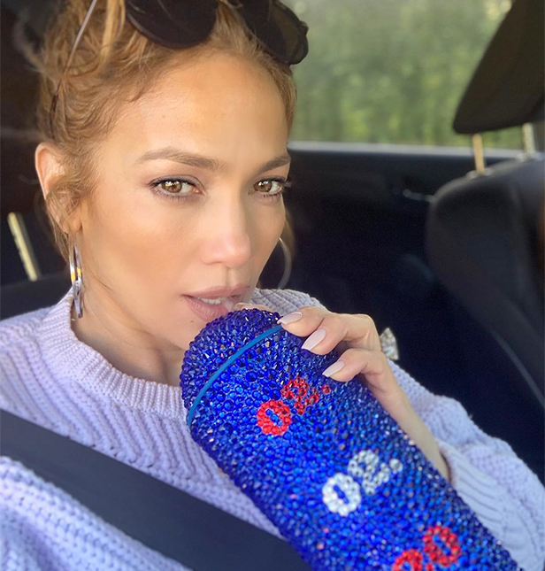 Jennifer Lopez with bling cup