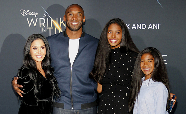 Kobe Bryant with wife Vanessa and daughters Gianna and Natalia