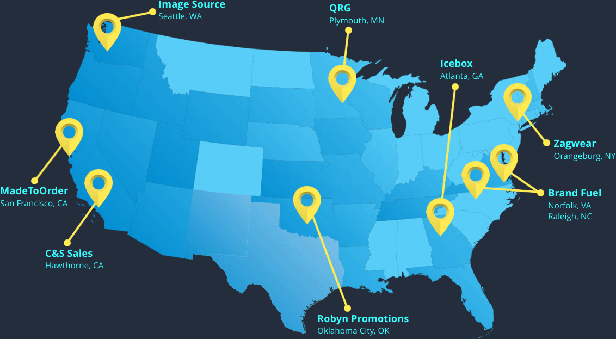 Map of Reciprocity Road distributor locations