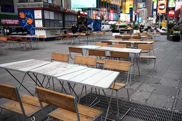 Empty Outdoor Cafes in NYC