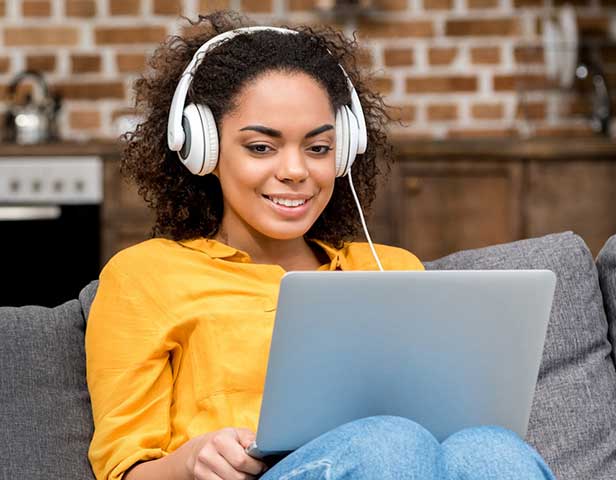 Young Woman on a Computer