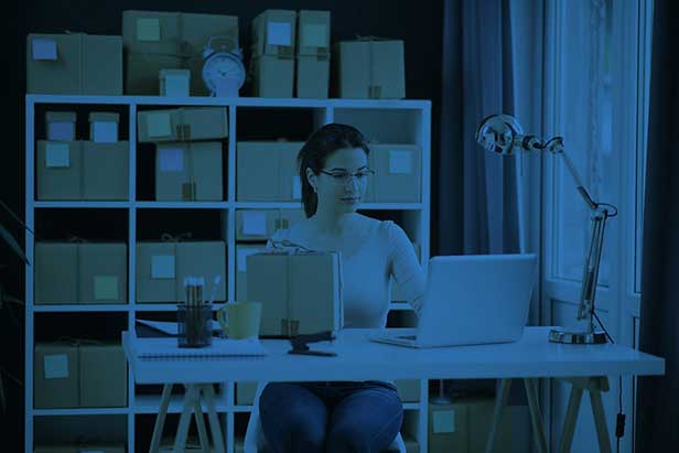 Young woman at desk