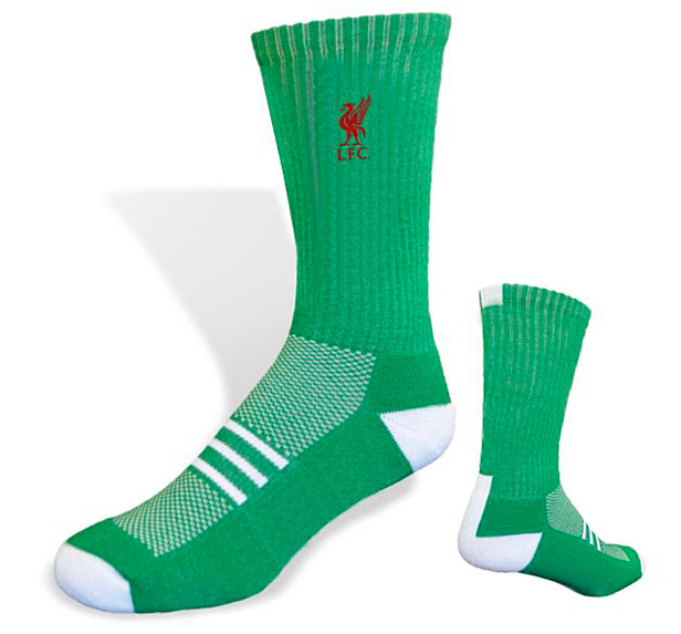 Green & white crew socks