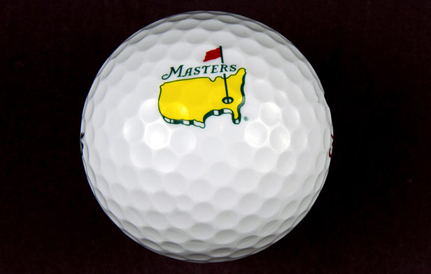 Masters logo on golf ball