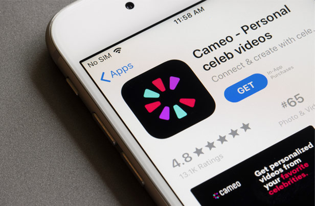 Cameo app on smart phone