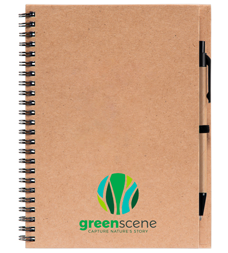 Recycled eco-friendly notebook with pen