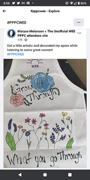 WEE apron on social media