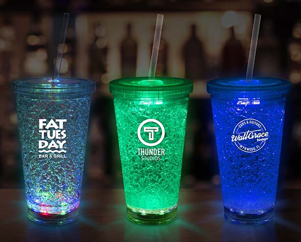 16-ounce LED crystal tumblers