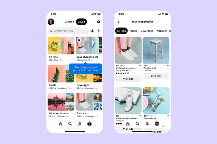 Pinterest created a Shopping List feature to help users organize products and encourage purchases.