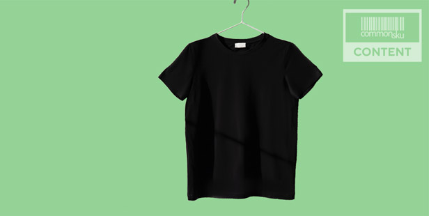 black t-shirt on hanger