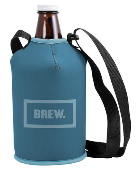 neoprene growler cooler with strap