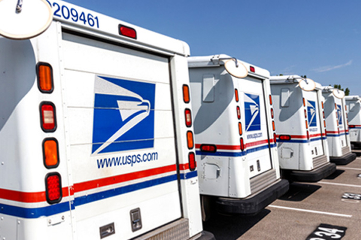 USPS trucks