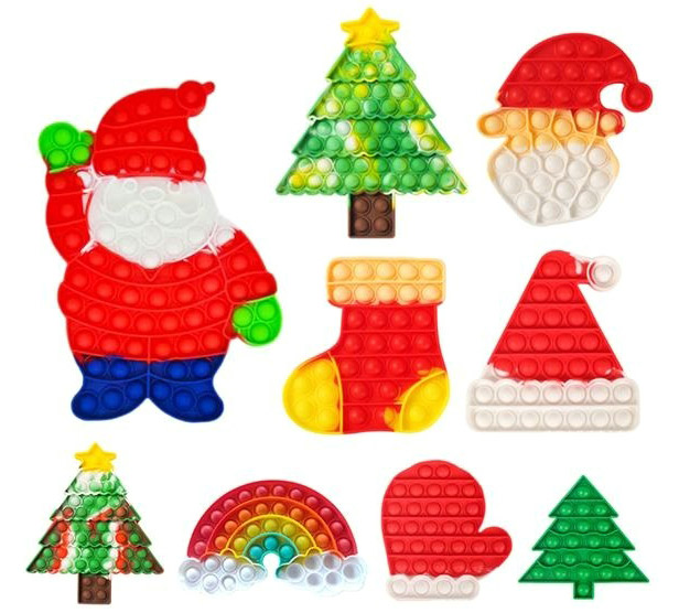 Christmas-themed bubble pop stress relievers