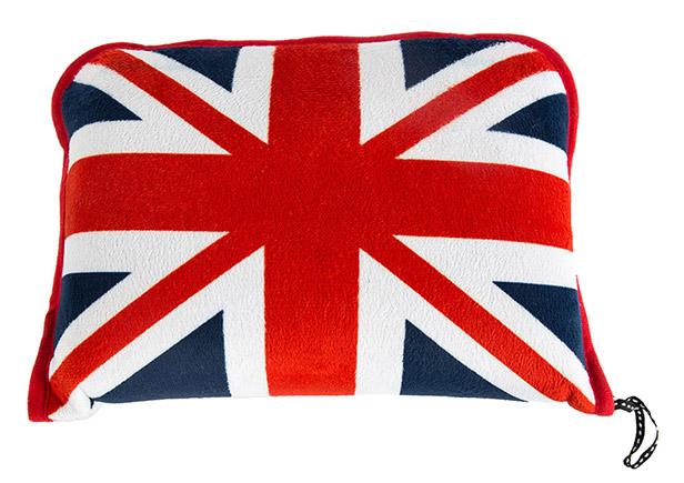 UK flag blanket in a zippered bag