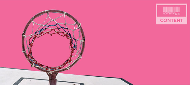 basketball net against pink background