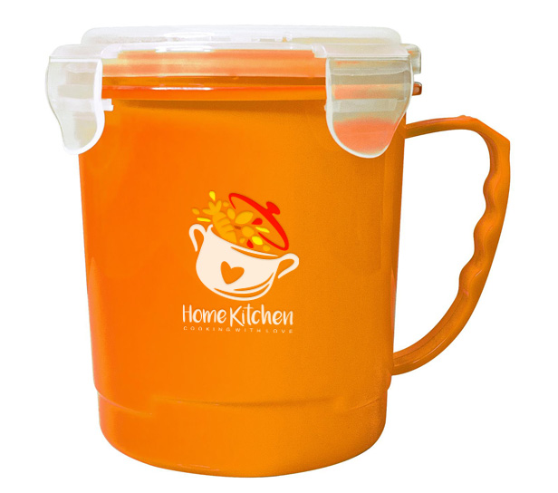 orange soup mug with lid