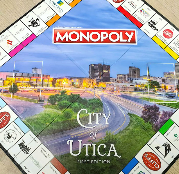 City of Utica Monopoly board