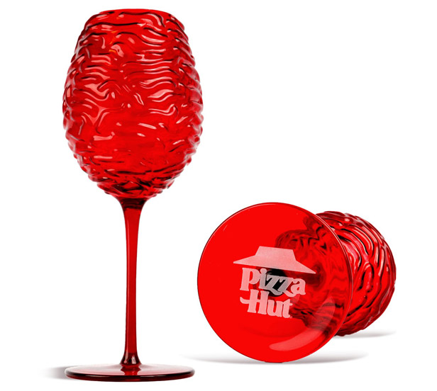 Red Pizza Hut wine glasses