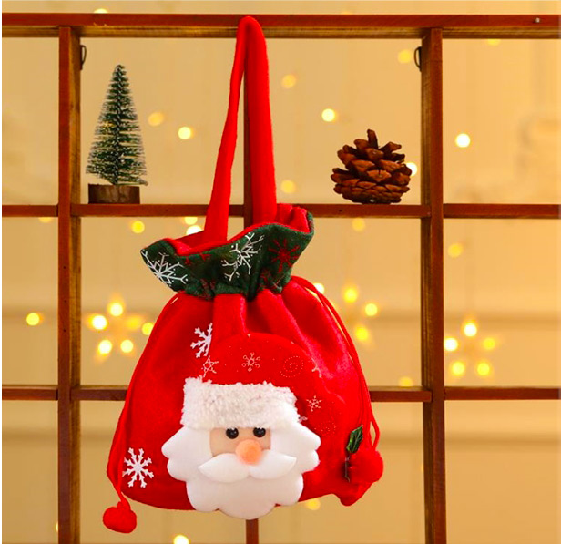 red Santa-themed Christmas gift bag