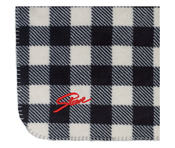 black and white checkered fleece blanket