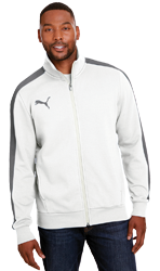 man wearing white zip-up jacket