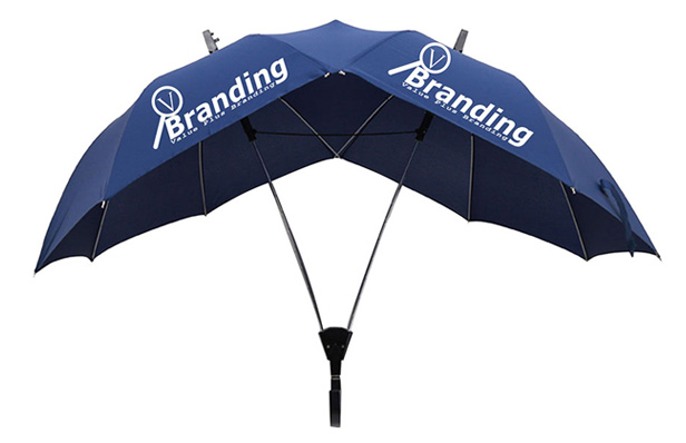 blue two-person umbrella