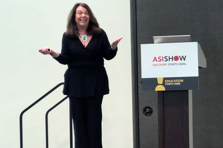 Carolyn Strauss speaking at ASI Show