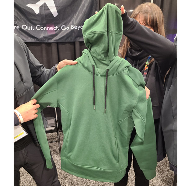 green hoodie