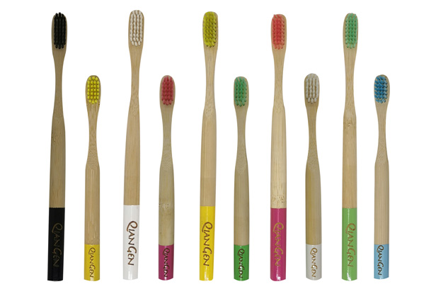 bamboo toothbrushes, assorted colors