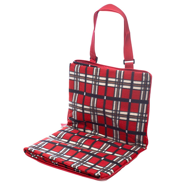 red & black plaid folding picnic blanket