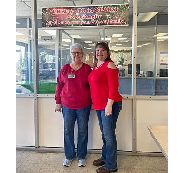 Joyce Anglin (left) and her supervisor Tracy