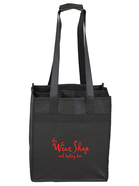 black wine tote