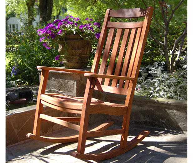 rocking chair in garden setting