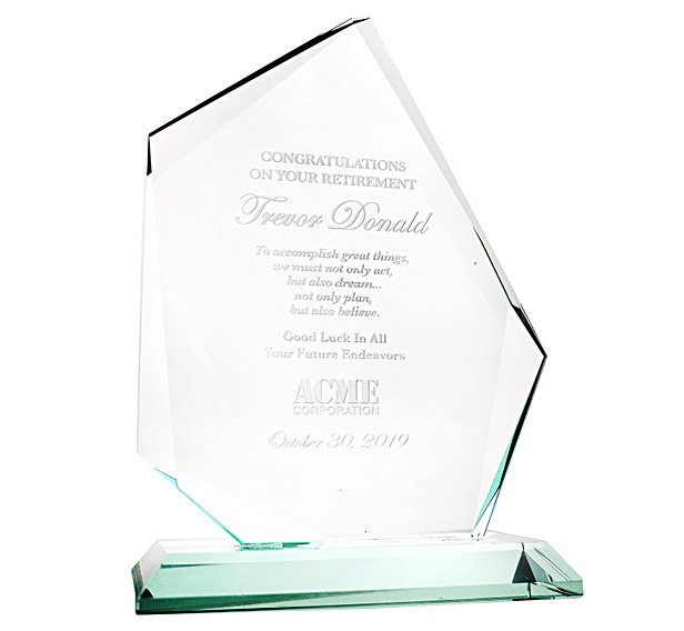 etched glass award