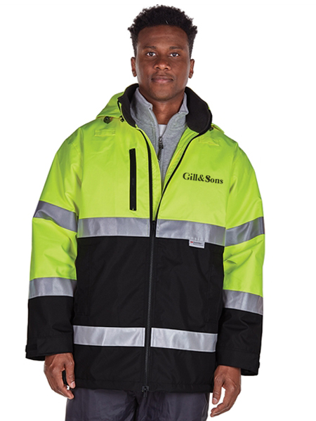 man wearing hi-visibility jacket