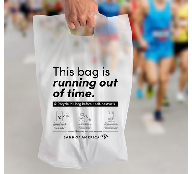 plastic bag at marathon event