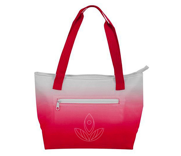 red, white & pink ombre tote