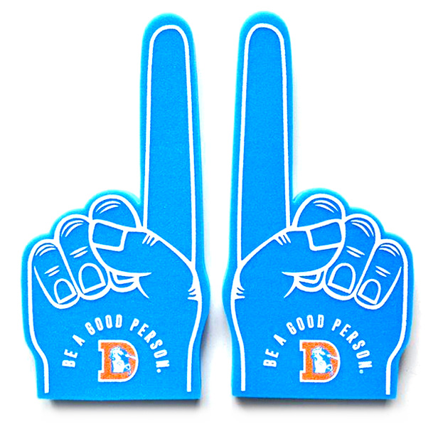 blue foam fingers