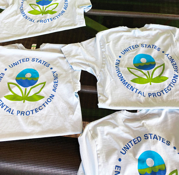 white t-shirts with EPA logo