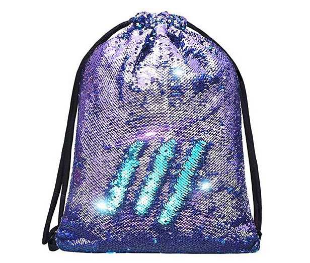 mermaid sequined drawstring bag