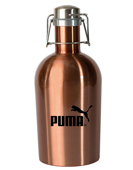 copper-colored growler showing Puma logo