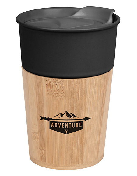 ceramic and bamboo coffee tumbler