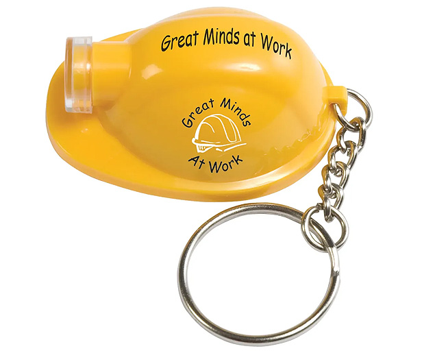 construction hard-hat shaped keychain