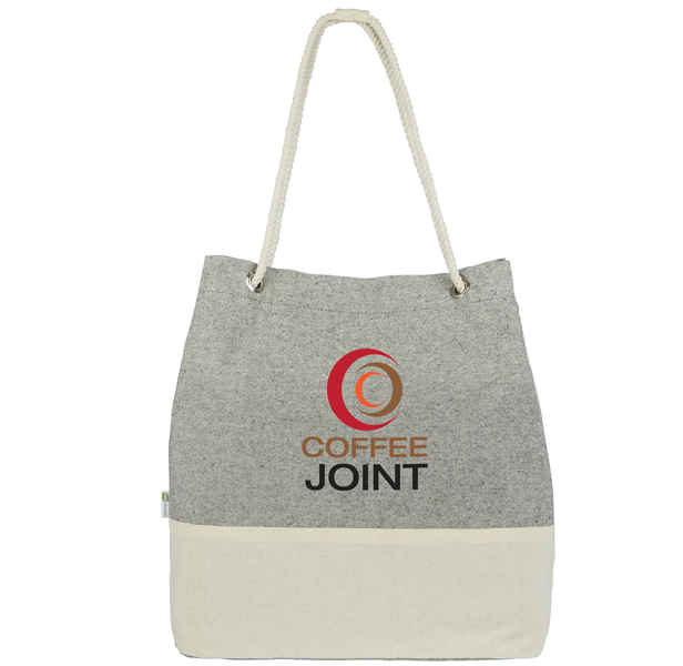 recycled cotton and polyester blend tote