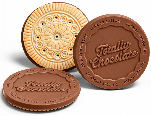 classic cookies with a custom design engraved 