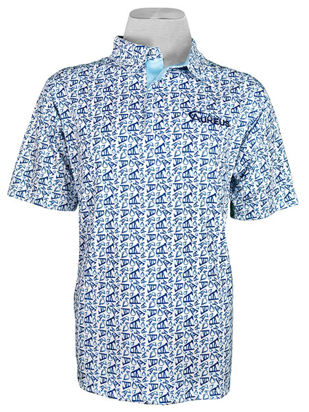 patterned polo shirt