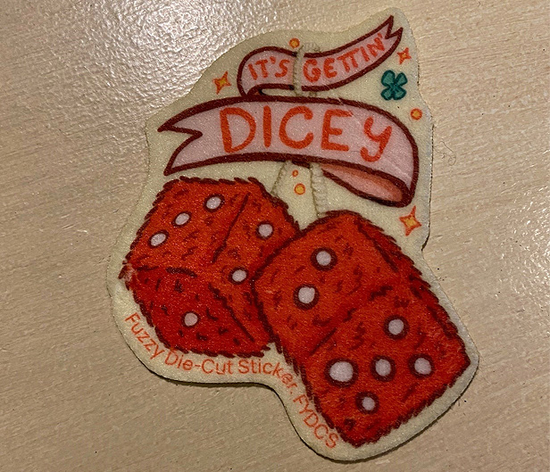 Fuzzy Die-Cut Sticker
